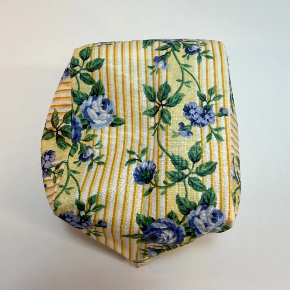 Longaberger Basket Rose‎ Trellis Fabric Liner Berry Yellow Blue Floral